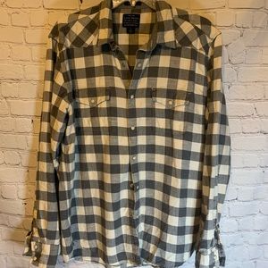 Lucky Brad flannel pearl snap shirt, L